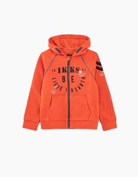 Cardigan orange clair à message garçon 